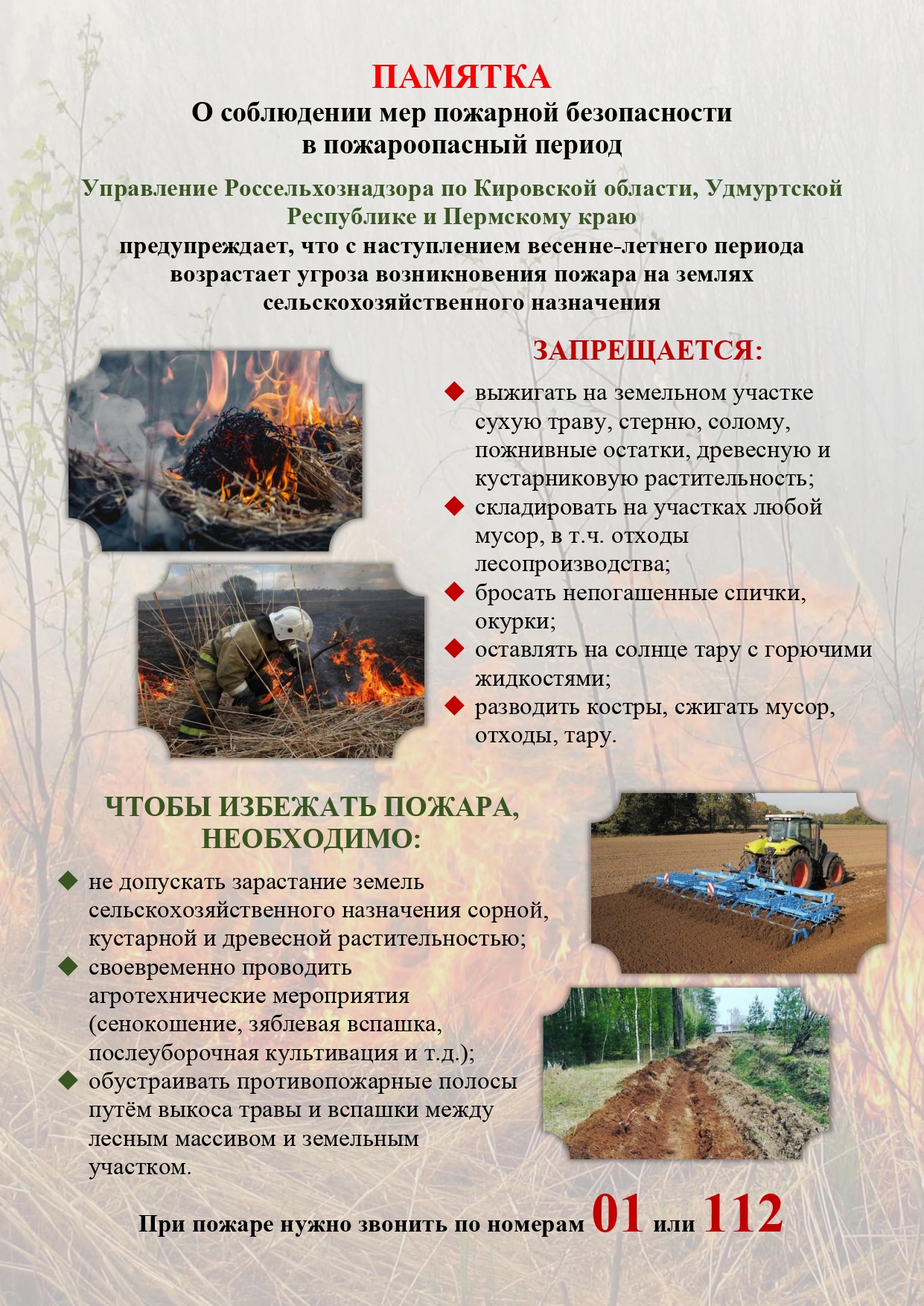 ПАМЯТКА о соблюдении мер Пожарной безопасности.